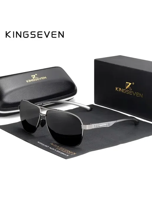 KingSeven Солнцезащитные очки, черный, фотохромные, черный, фото 2