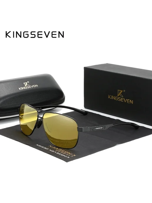 KingSeven Солнцезащитные очки, черный, фотохромные, черный, фото 3