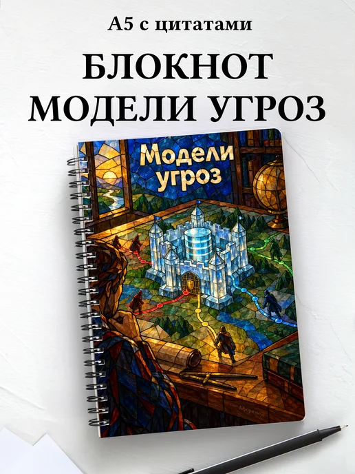 Блокнот Модели угроз с мотивирующими цитатами