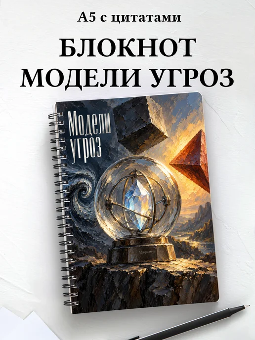 Блокнот Модели угроз с мотивирующими цитатами