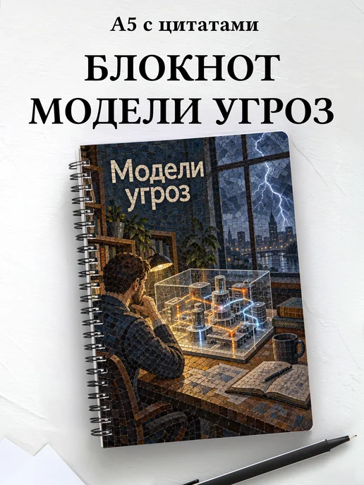 Блокнот Модели угроз с мотивирующими цитатами