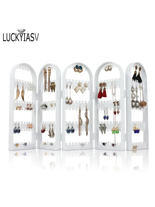 luckyiasv Складной пластиковый органайзер для сережек 5W-300, вариант