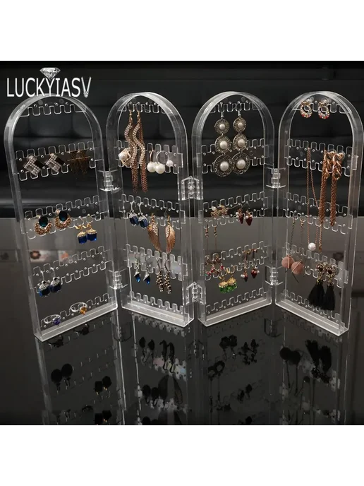 luckyiasv Складной пластиковый органайзер для сережек 5W-300, вариант, фото 3