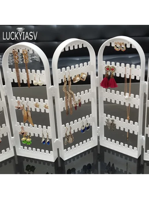 luckyiasv Складной пластиковый органайзер для сережек 5W-300, вариант, фото 7