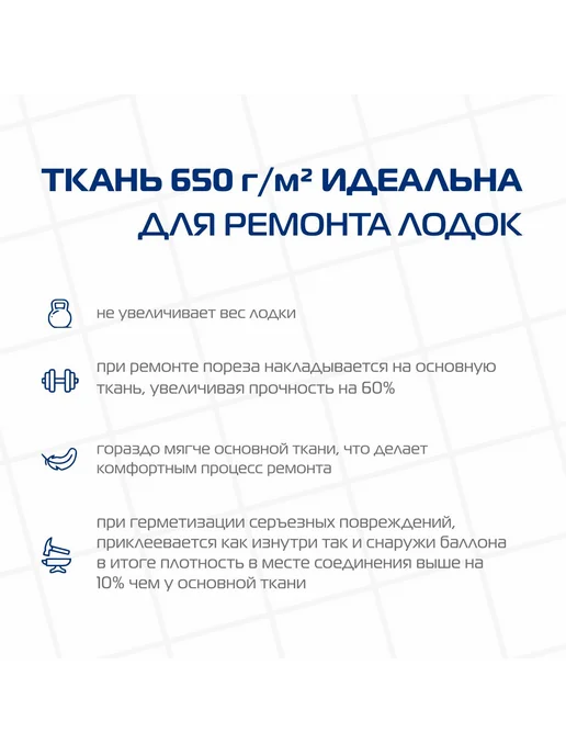 Ткань ПВХ лодочная, цвет светло-серый 20см х 100см 650 г м2, 650 г, черный, фото 3
