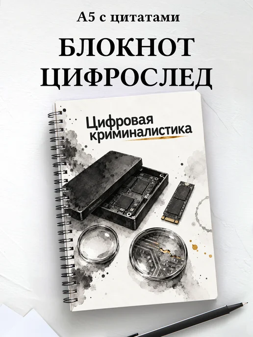 Блокнот Цифровая криминалистика с мотивирующими цитатами