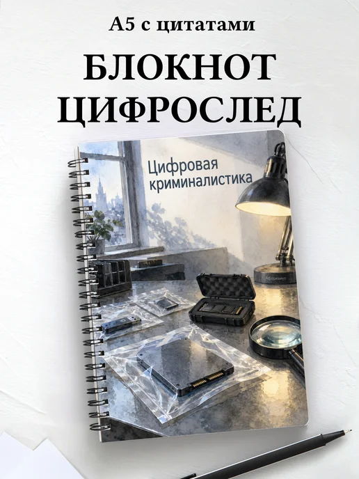 Блокнот Цифровая криминалистика с мотивирующими цитатами