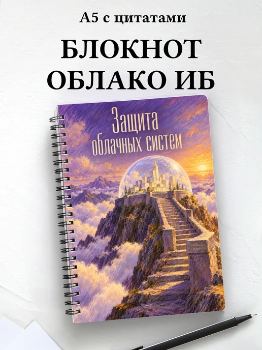 Блокнот Защита облачных систем с мотивирующими цитатами