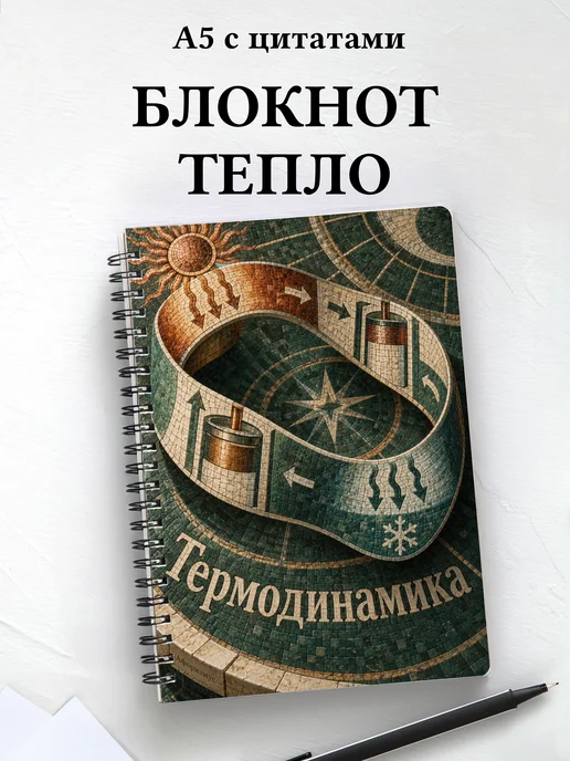 Блокнот Термодинамика с мотивирующими цитатами