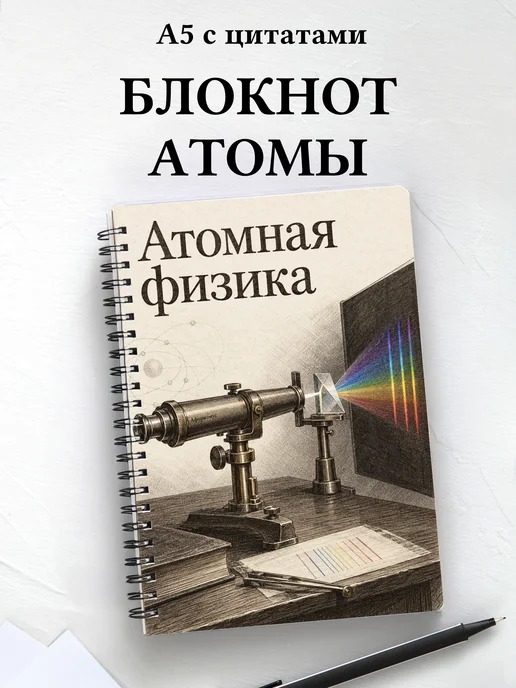 Блокнот Атомная физика с мотивирующими цитатами