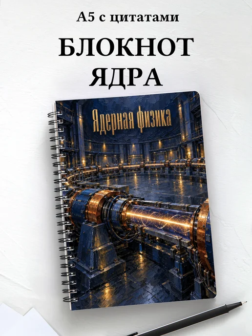 Блокнот Ядерная физика с мотивирующими цитатами