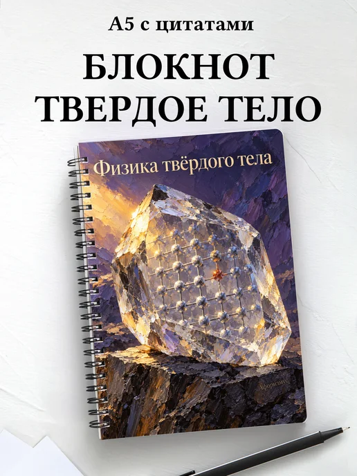 Блокнот Физика твёрдого тела с мотивирующими цитатами