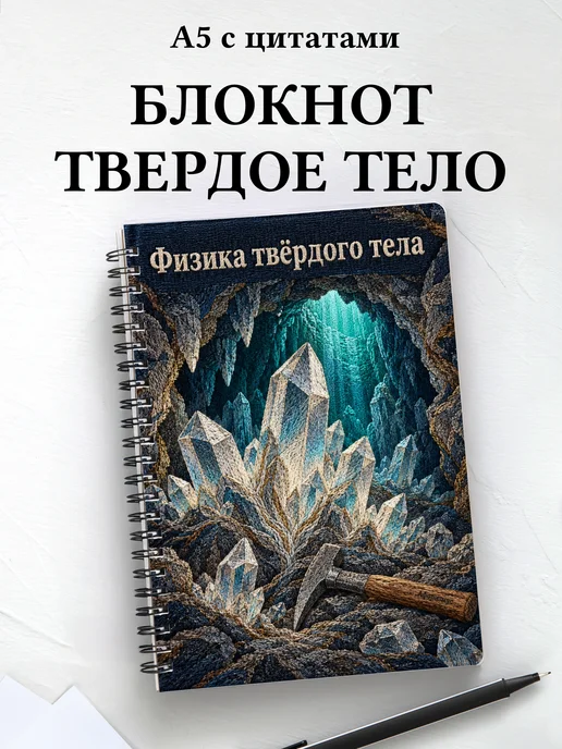 Блокнот Физика твёрдого тела с мотивирующими цитатами