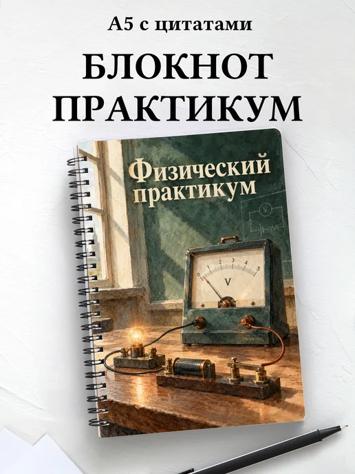Блокнот Физический практикум с мотивирующими цитатами