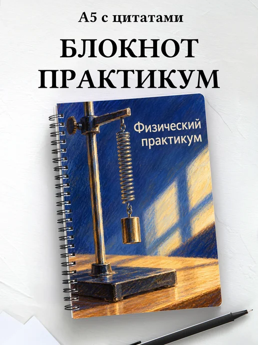 Блокнот Физический практикум с мотивирующими цитатами