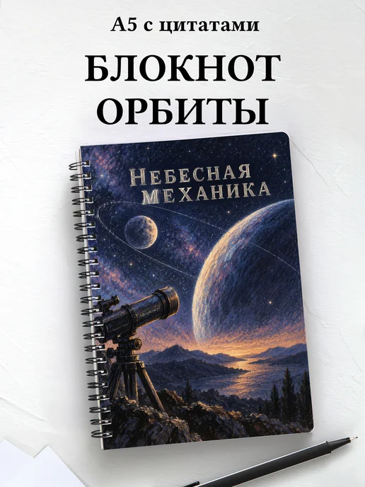 Блокнот Небесная механика с мотивирующими цитатами