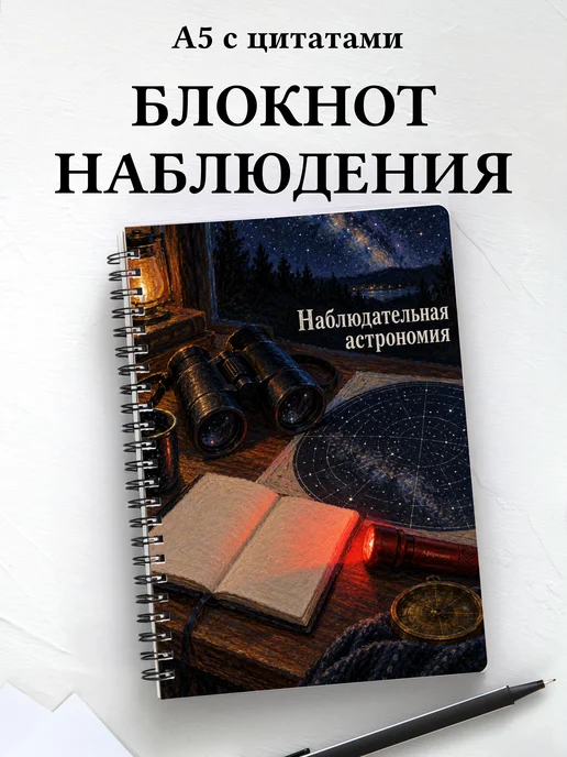 Блокнот Наблюдательная астрономия с мотивирующими цитатами