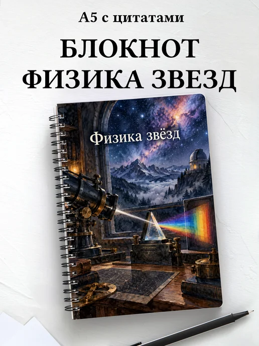 Блокнот Физика звёзд с мотивирующими цитатами