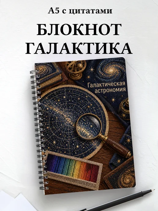 Блокнот Галактическая астрономия с мотивирующими цитатами