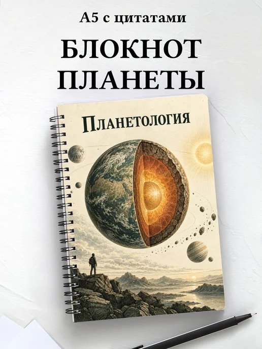 Блокнот Планетология с мотивирующими цитатами