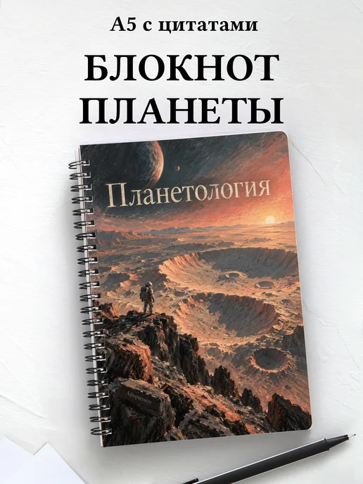 Блокнот Планетология с мотивирующими цитатами