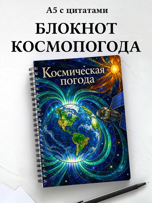 Блокнот Космическая погода с мотивирующими цитатами