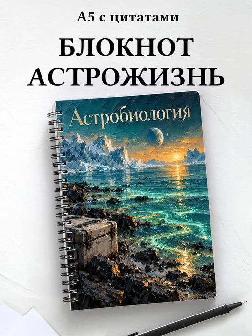 Блокнот Астробиология с мотивирующими цитатами