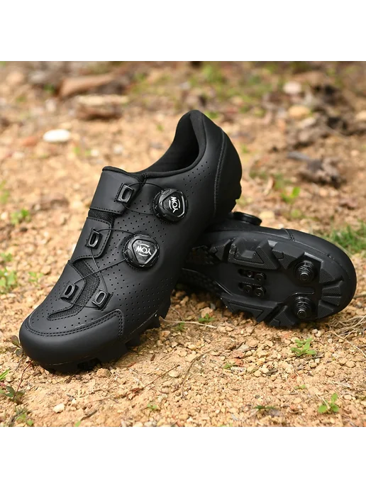 AILIDUN Мужские Велотуфли Для MTB Из Дышащей Кожи, Совместимые С Пед, черный, фото 4