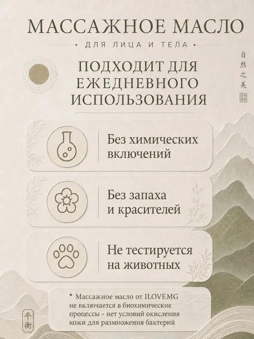 ILOVE Mg. Профессиональное массажное масло для тела 1000 мл, 1 л, фото 3