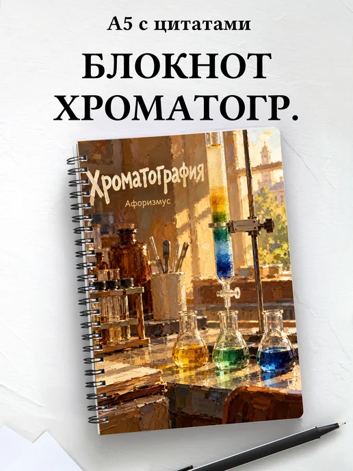 Блокнот Хроматография с мотивирующими цитатами
