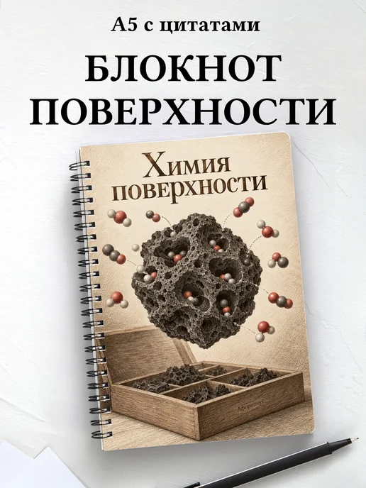 Блокнот Химия поверхности с мотивирующими цитатами