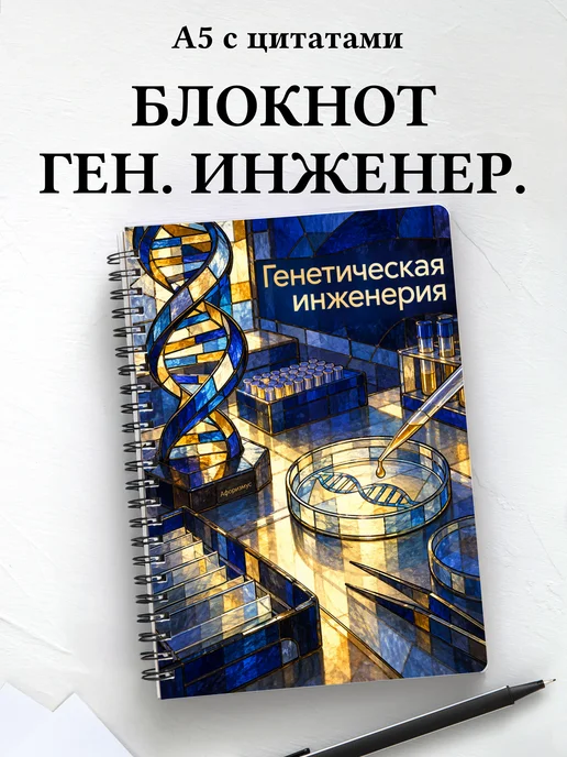 Блокнот Генетическая инженерия с мотивирующими цитатами