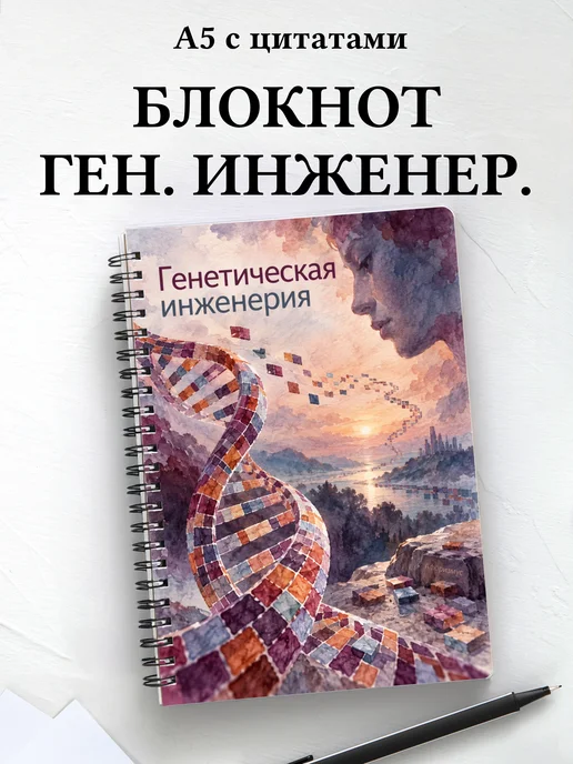 Блокнот Генетическая инженерия с мотивирующими цитатами