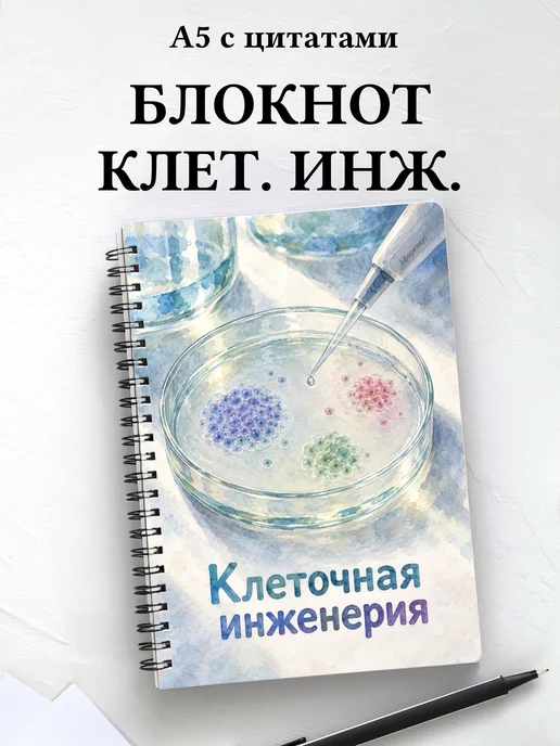 Блокнот Клеточная инженерия с мотивирующими цитатами