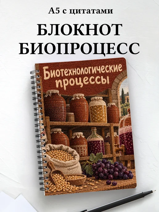 Блокнот Биотехнологические процессы с мотивирующими цитатами