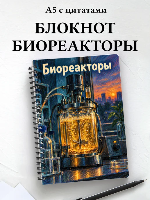 Блокнот Биореакторы с мотивирующими цитатами