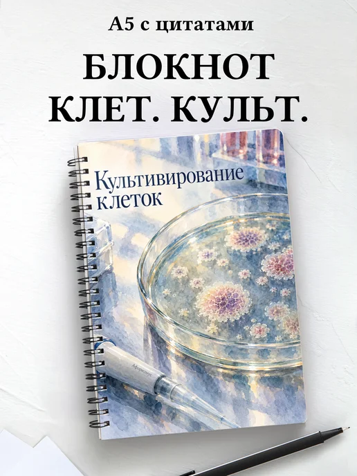 Блокнот Культивирование клеток с мотивирующими цитатами