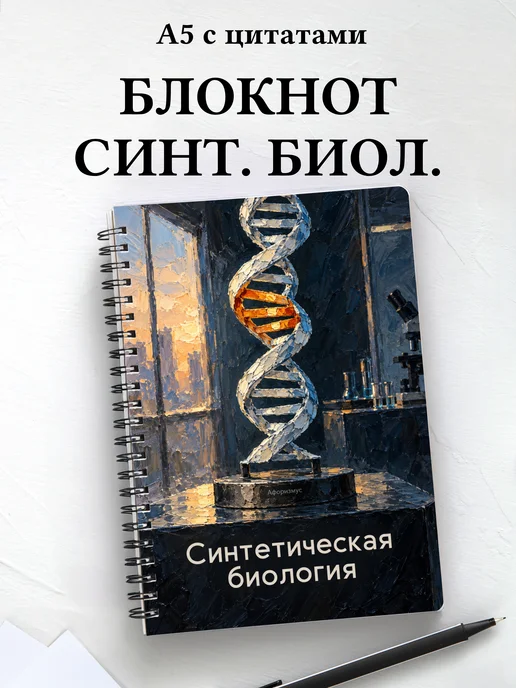 Блокнот Синтетическая биология с мотивирующими цитатами