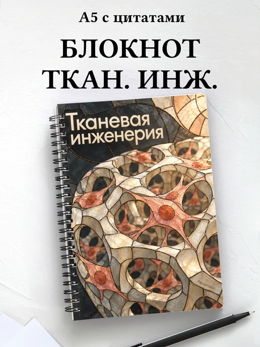 Блокнот Тканевая инженерия с мотивирующими цитатами
