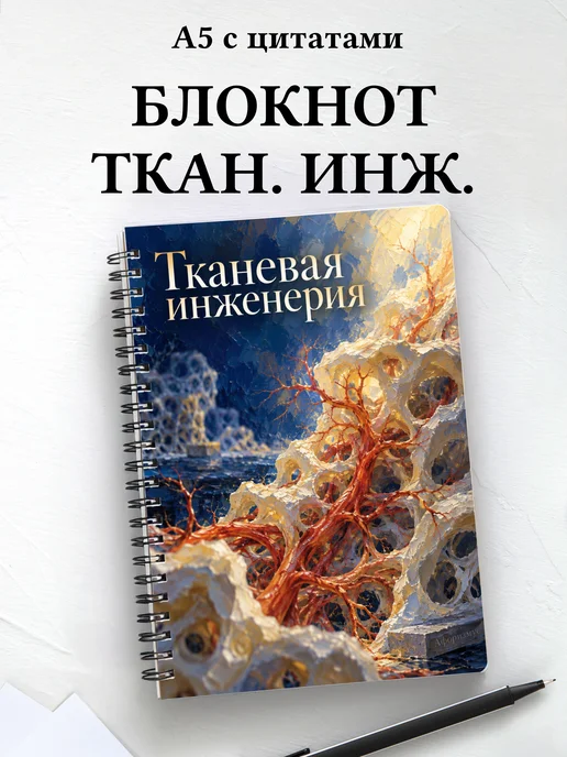 Блокнот Тканевая инженерия с мотивирующими цитатами