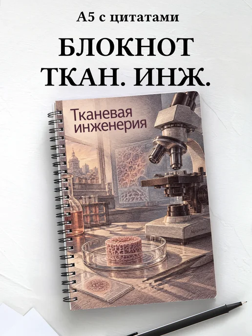 Блокнот Тканевая инженерия с мотивирующими цитатами