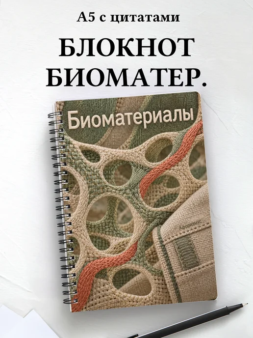Блокнот Биоматериалы с мотивирующими цитатами