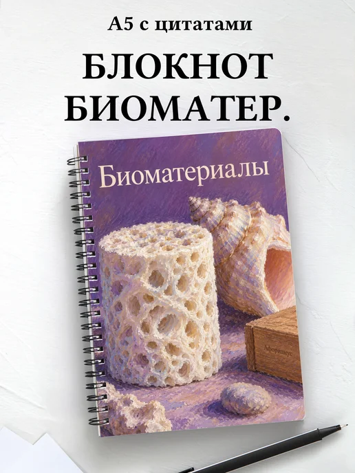 Блокнот Биоматериалы с мотивирующими цитатами