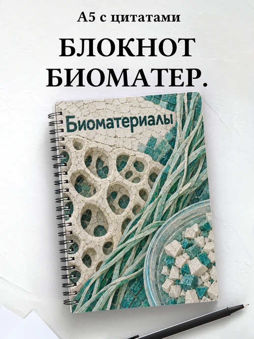 Блокнот Биоматериалы с мотивирующими цитатами