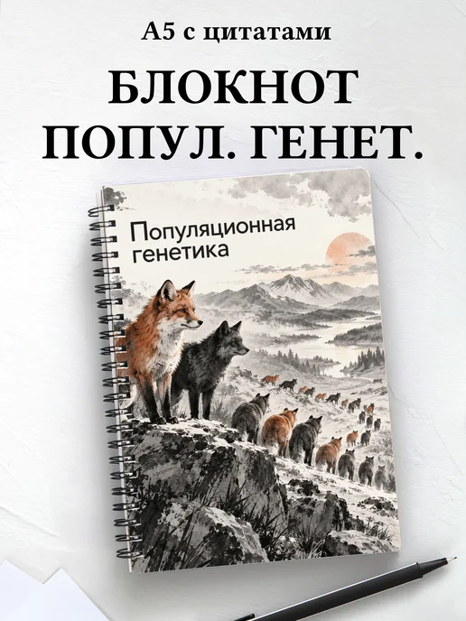 Блокнот Популяционная генетика с мотивирующими цитатами