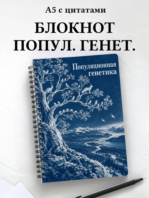 Блокнот Популяционная генетика с мотивирующими цитатами