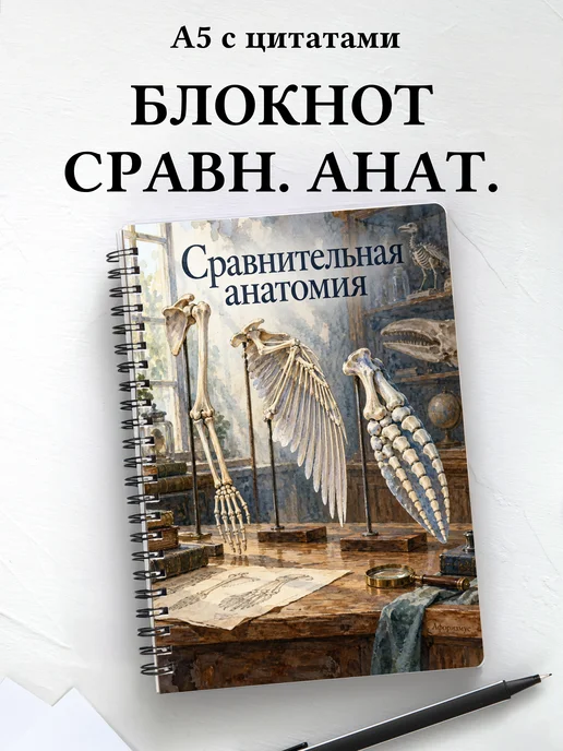 Блокнот Сравнительная анатомия с мотивирующими цитатами
