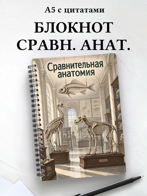 Блокнот Сравнительная анатомия с мотивирующими цитатами