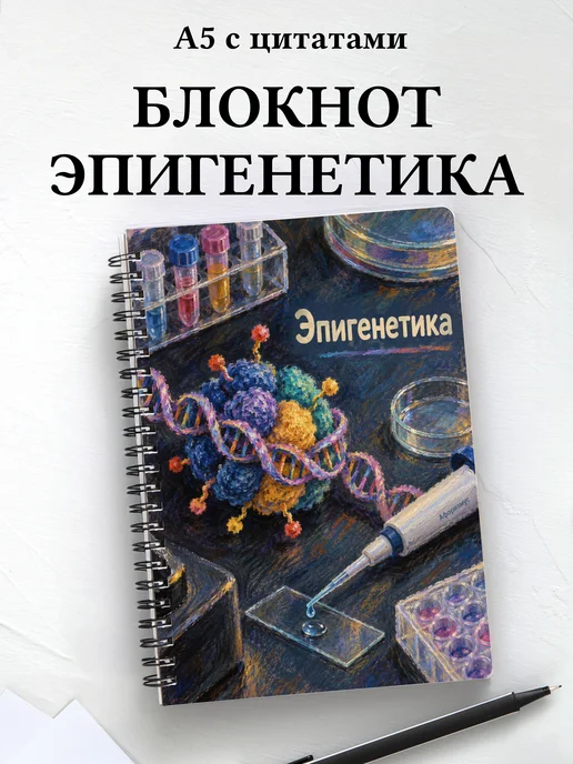 Блокнот Эпигенетика с мотивирующими цитатами