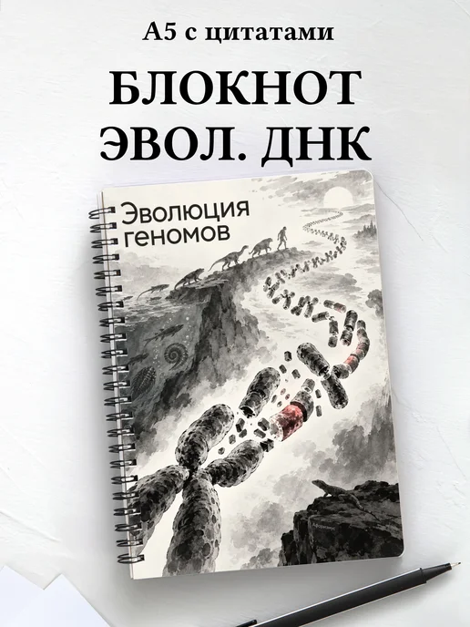 Блокнот Эволюция геномов с мотивирующими цитатами